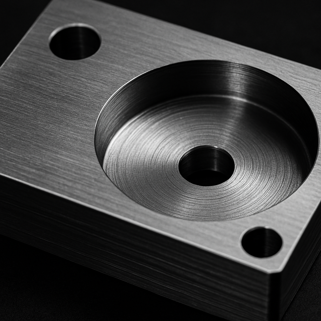 About Us Close-up of precision-machined metal part showing smooth surface finish